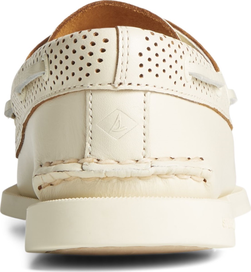 Authentic Original 2-Eye Pin Perforated Boat Shoe Sperry White