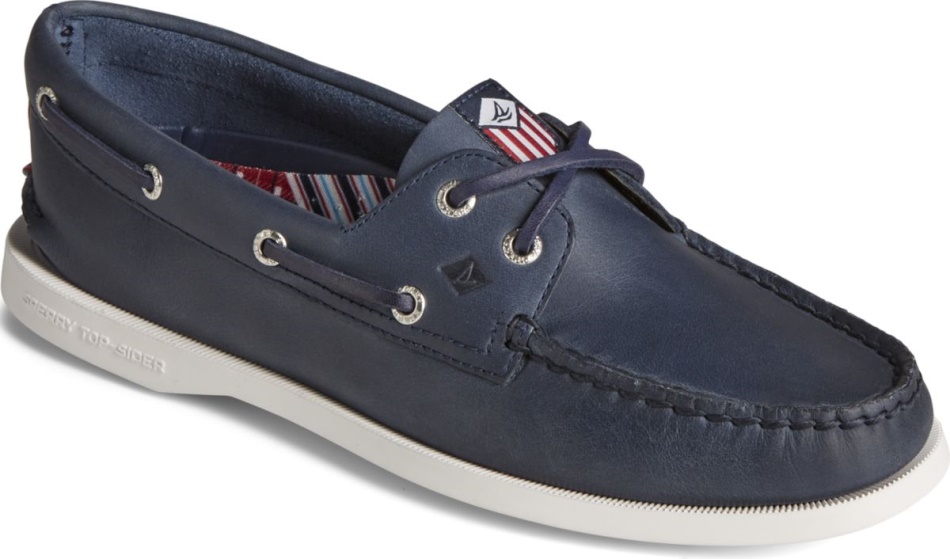 Authentic Original Americana 2-Eye Leather Boat Shoe Navy Sperry