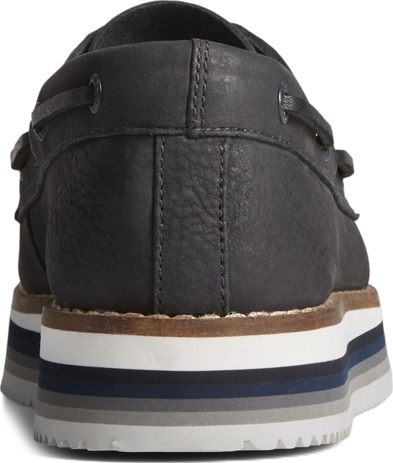 Authentic Original Stacked Boat Shoe Black Sperry