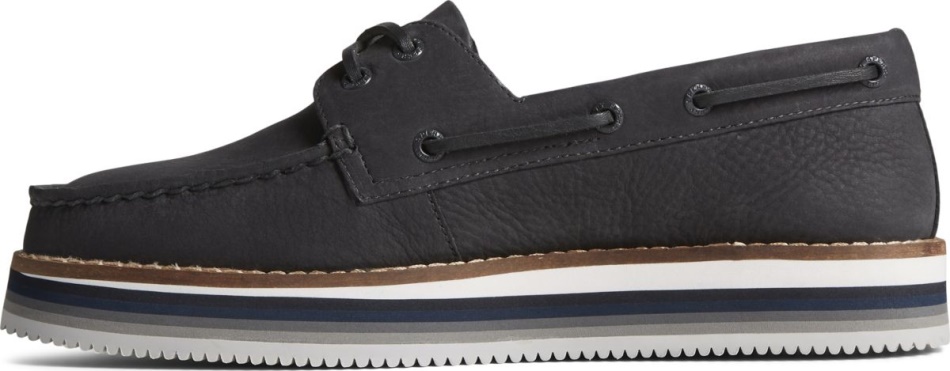 Authentic Original Stacked Boat Shoe Black Sperry