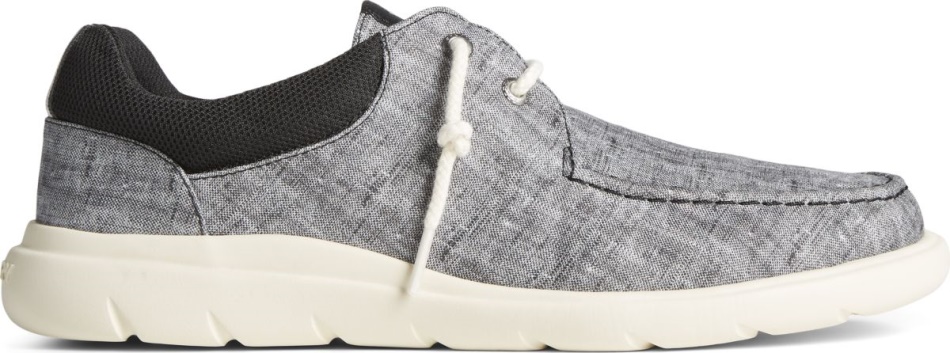 Captains Moc Chambray Slip On Black Sperry