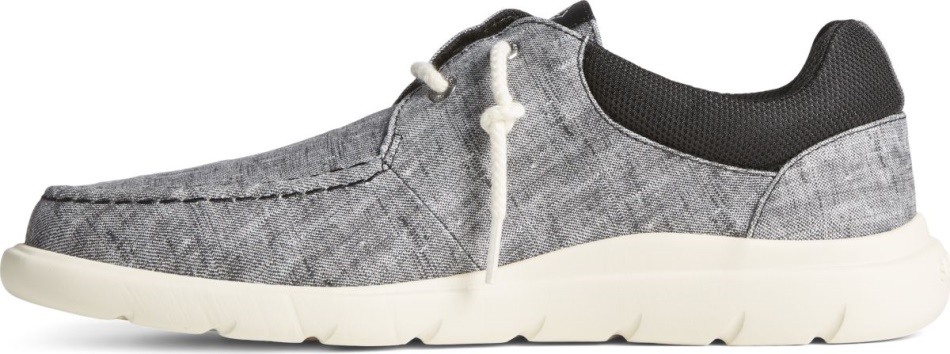 Captain\s Moc Chambray Slip On Black Sperry