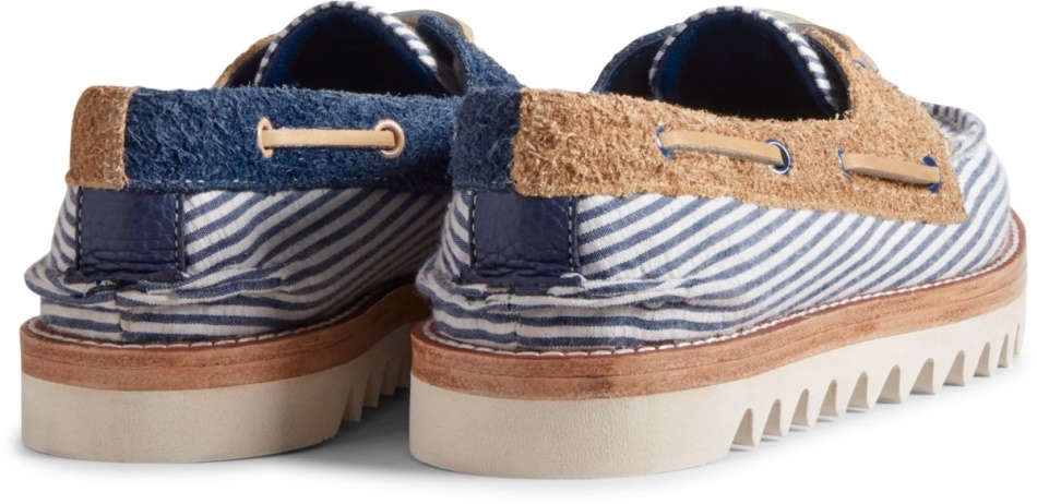 Cloud Authentic Original Seersucker 2-Eye Boat Shoe Sperry Navy