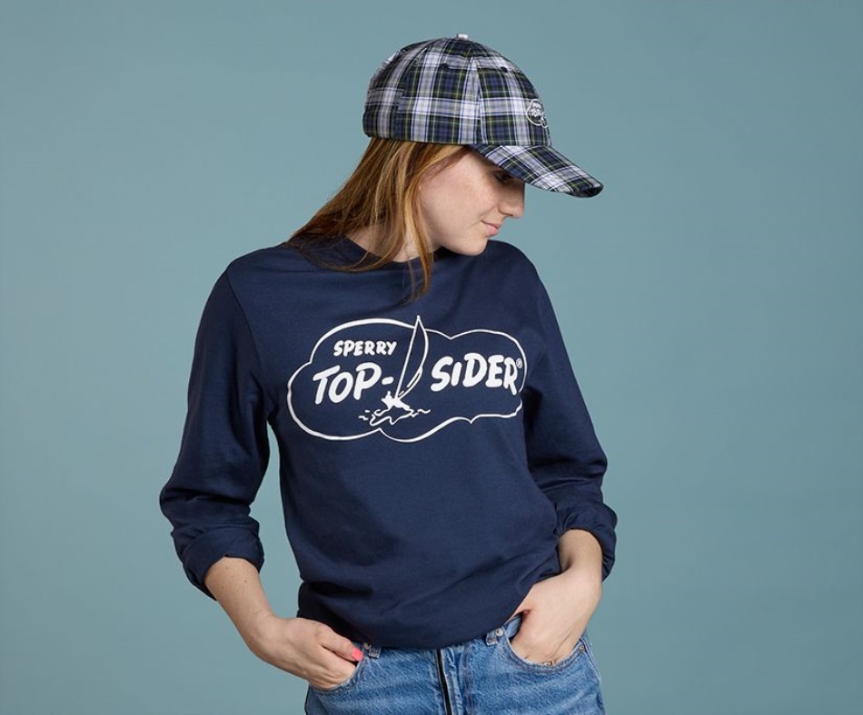 Cloud Hat Sperry Navy Plaid