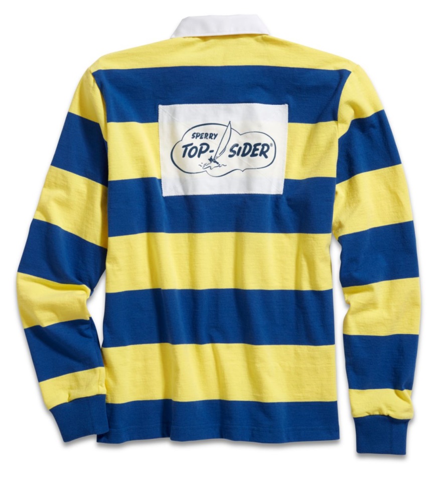 Cloud Horizontal Striped Rugby Shirt Sperry Royal Yellow