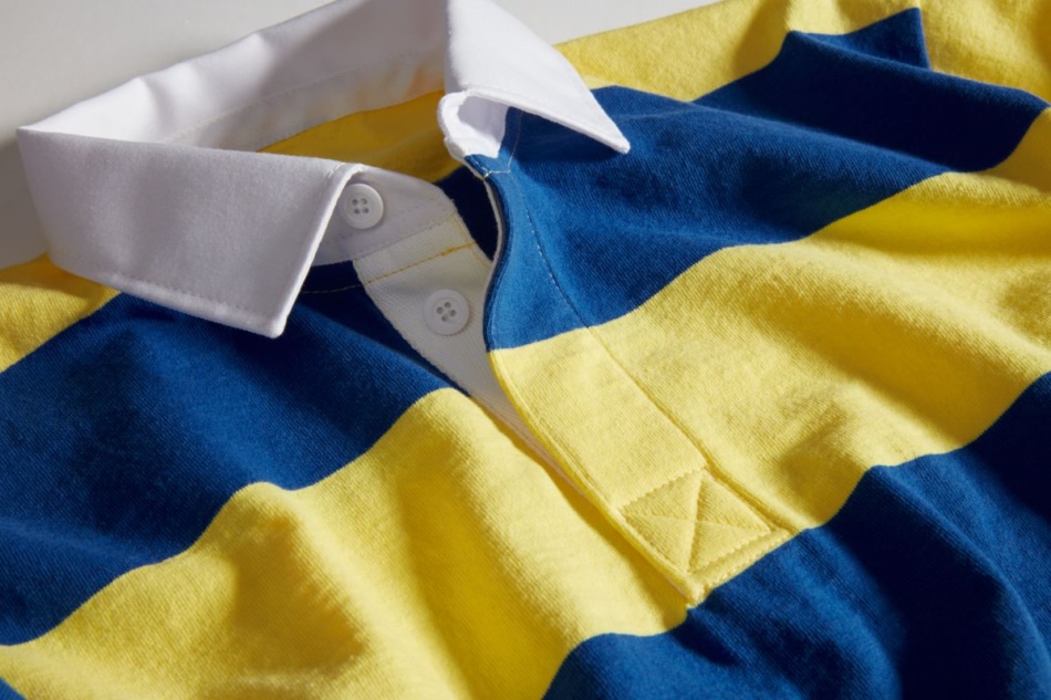 Cloud Horizontal Striped Rugby Shirt Sperry Royal Yellow