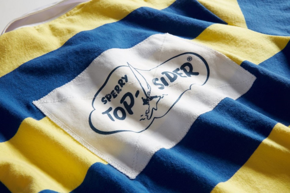 Cloud Horizontal Striped Rugby Shirt Sperry Royal Yellow