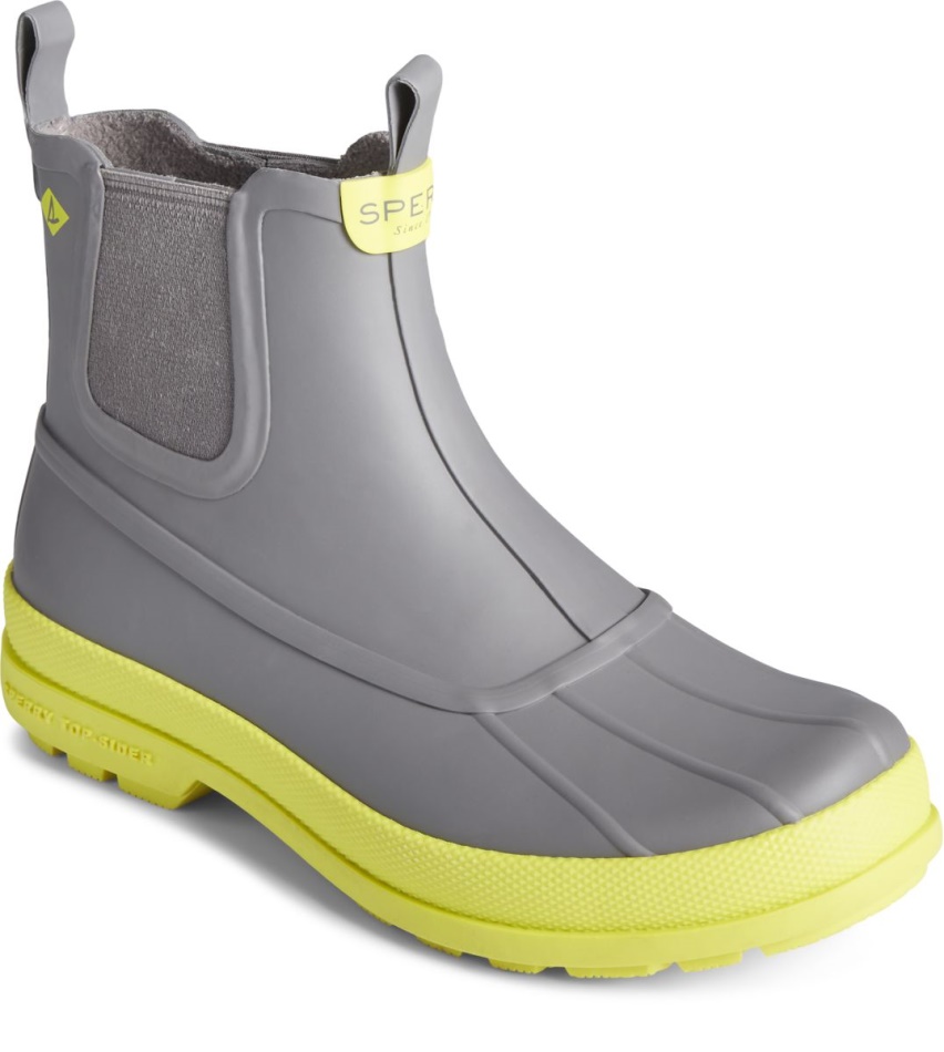 Cold Bay Rubber Chelsea Boot Grey Yellow Sperry