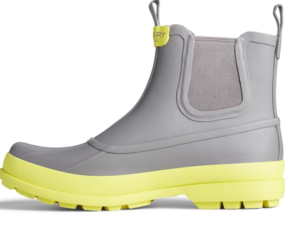 Cold Bay Rubber Chelsea Boot Grey Yellow Sperry