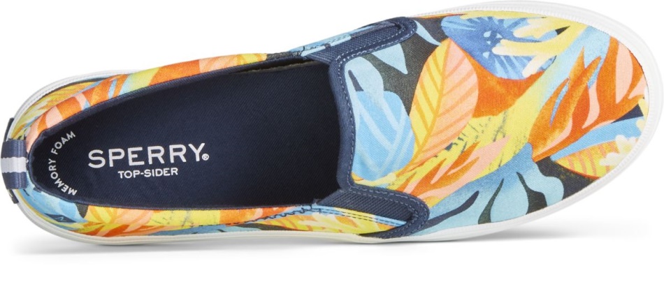 Crest Twin Gore Coral Floral Slip On Sneaker Navy Sperry