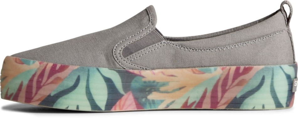 Crest Twin Gore Floral Platform Sneaker Grey Sperry