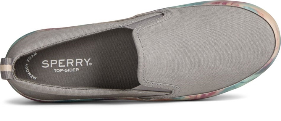 Crest Twin Gore Floral Platform Sneaker Grey Sperry