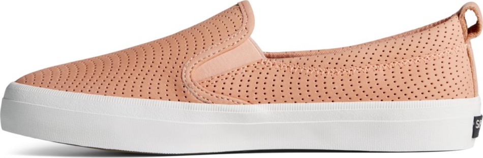 Crest Twin Gore Leather Wave Perforated Sneaker Peach Sperry