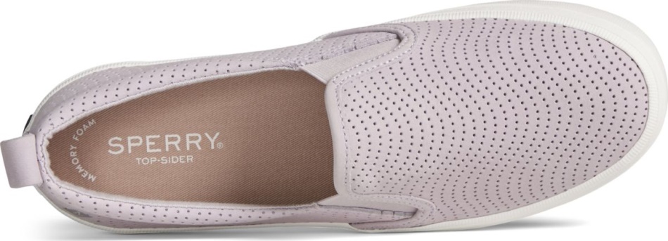 Crest Twin Gore Leather Wave Perforated Sneaker Sperry Lilac