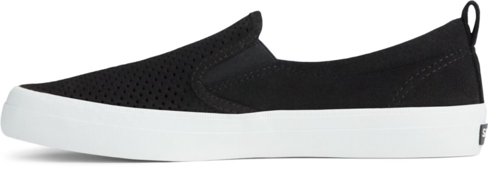 Crest Twin Gore Perforated Slip On Sneaker Black Sperry