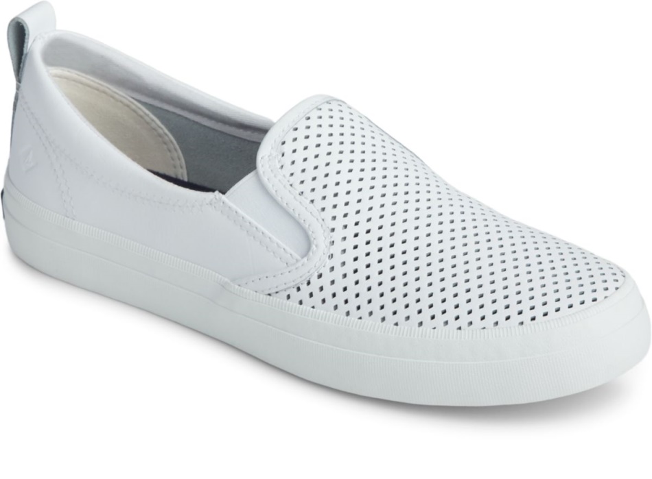 Crest Twin Gore Perforated Slip On Sneaker Sperry White