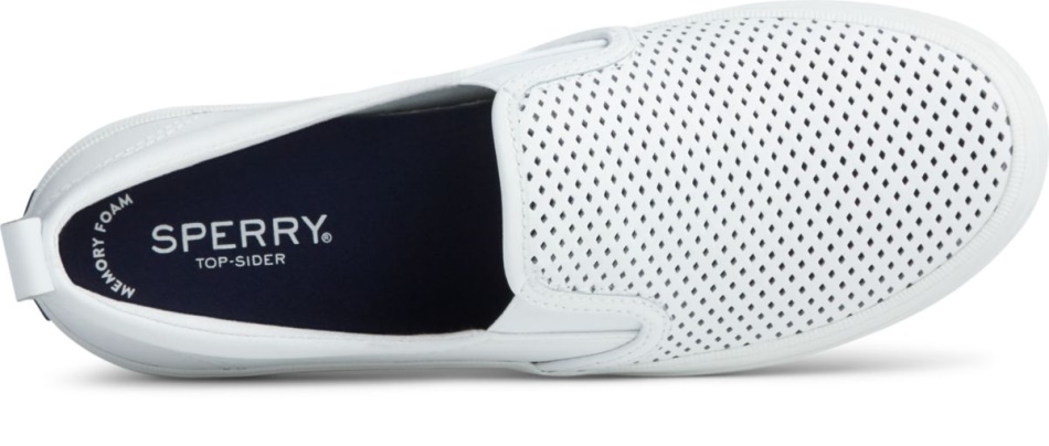 Crest Twin Gore Perforated Slip On Sneaker Sperry White