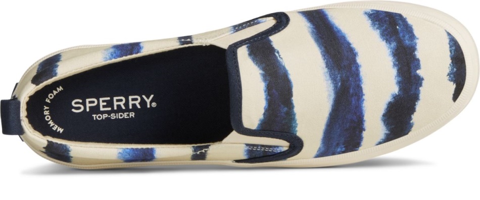 Crest Twin Gore Tie Dye Stripe Sneaker Sperry Navy