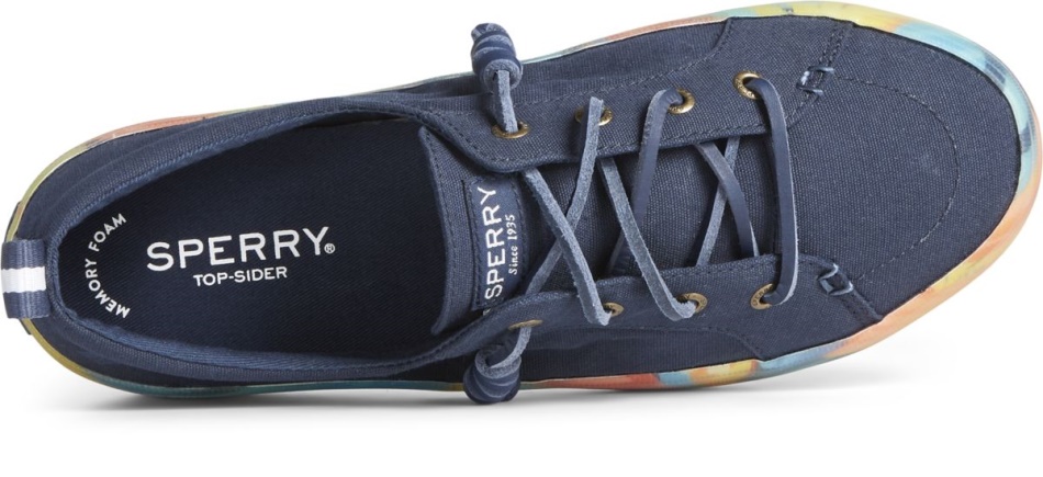 Crest Vibe Coral Floral Platform Sneaker Sperry Navy