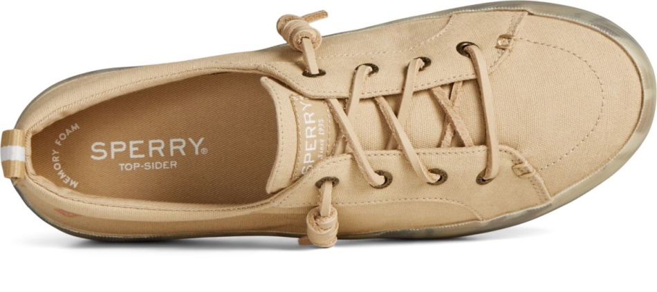 Crest Vibe Coral Floral Platform Sneaker Tan Sperry