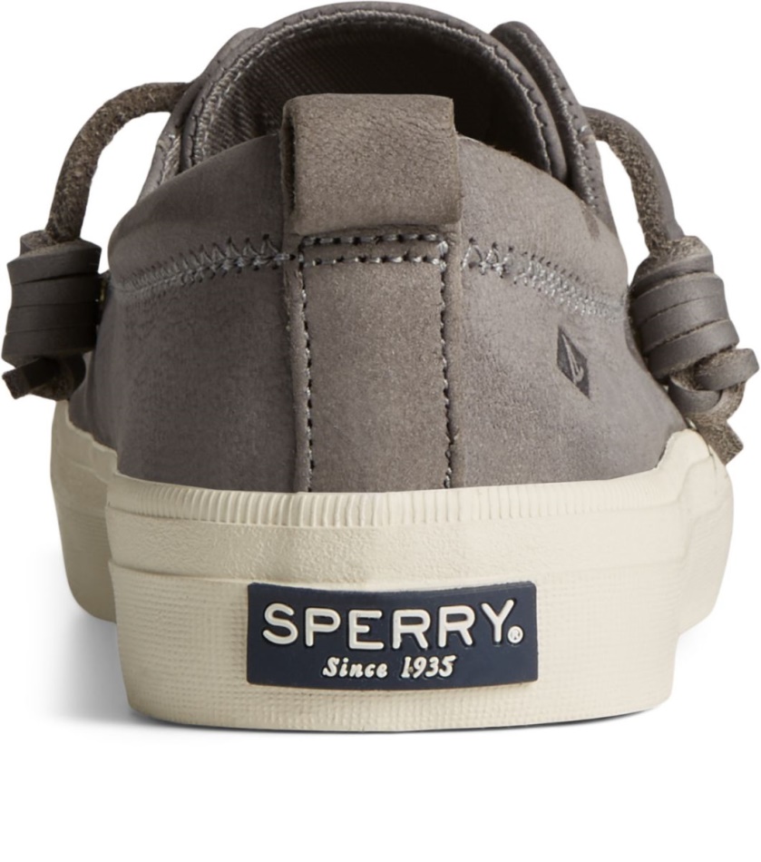 Crest Vibe Tumbled Leather Sneaker Dark Grey Sperry