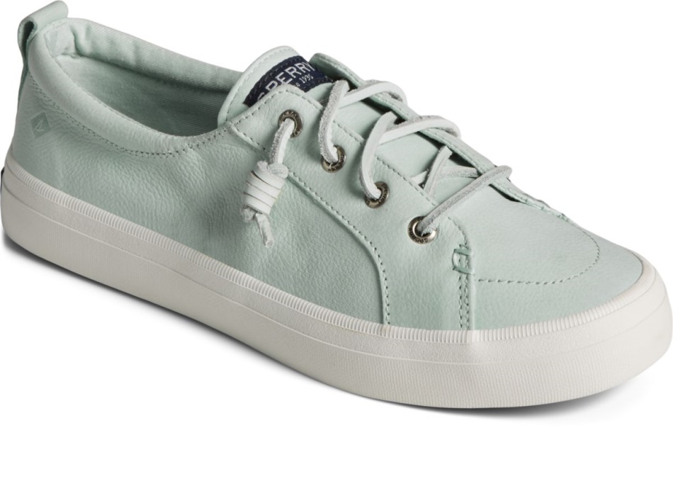Crest Vibe Tumbled Leather Sneaker Sperry Blue Glass