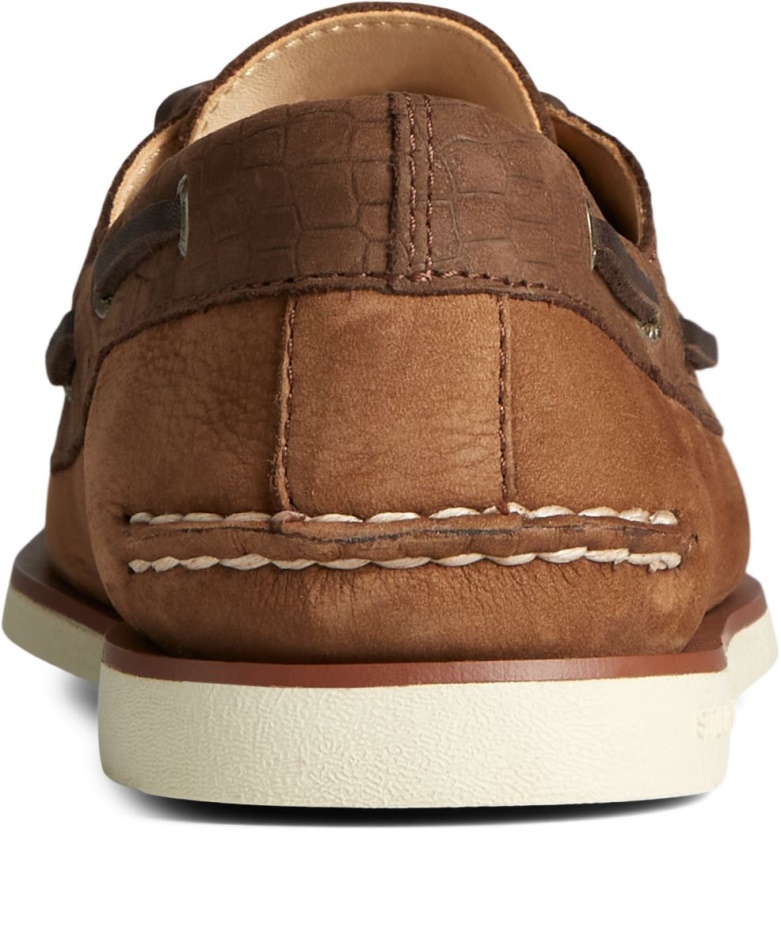 Gold Cup Authentic Original 2-Eye Croc Embossed Boat Shoe Tan Multi Sperry