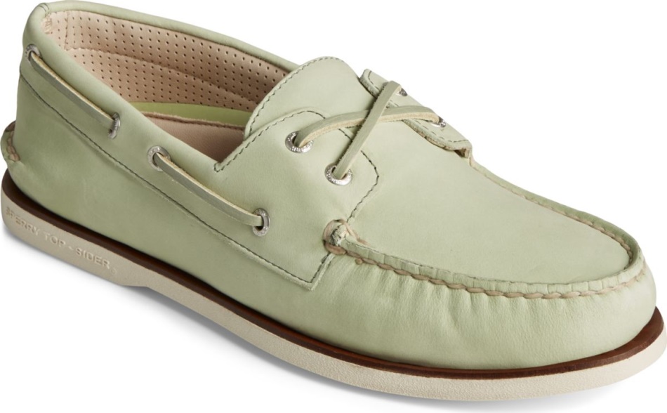 Gold Cup Authentic Original 2-Eye Cross Lace Nubuck Boat Shoe Sperry Green