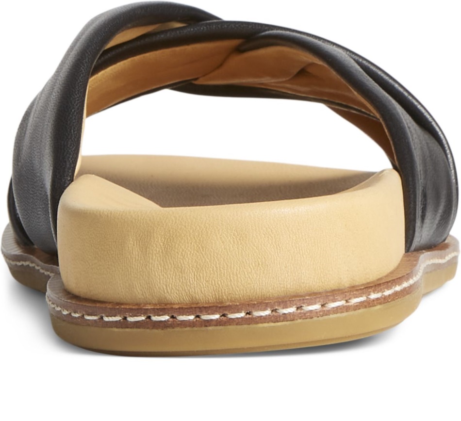 Gold Cup Waveside PLUSHWAVE Cross Slide Sandal Black Sperry