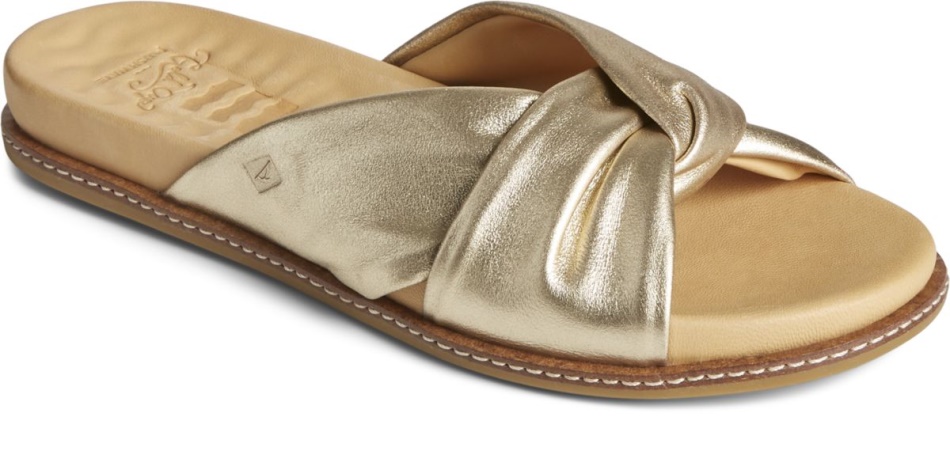 Gold Cup Waveside PLUSHWAVE Cross Slide Sandal Gold Sperry