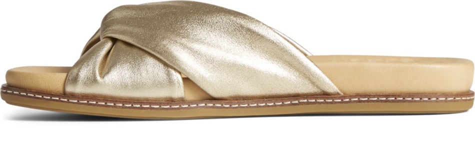 Gold Cup Waveside PLUSHWAVE Cross Slide Sandal Gold Sperry
