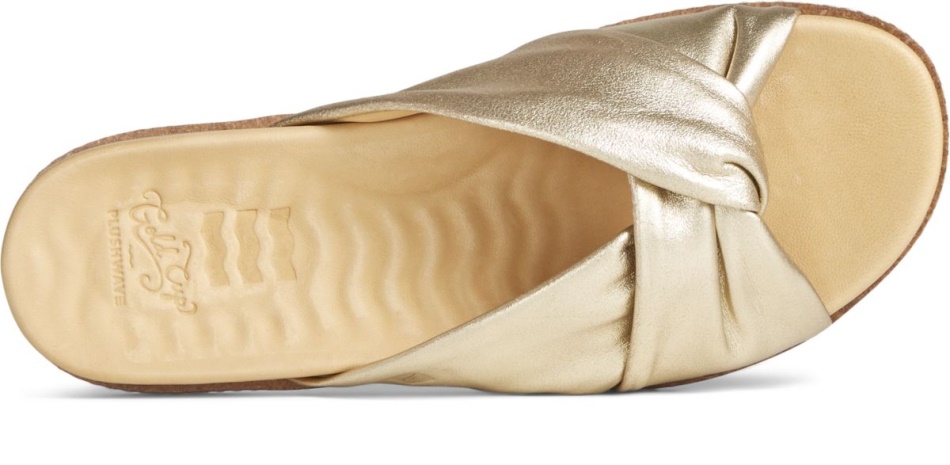 Gold Cup Waveside PLUSHWAVE Cross Slide Sandal Gold Sperry