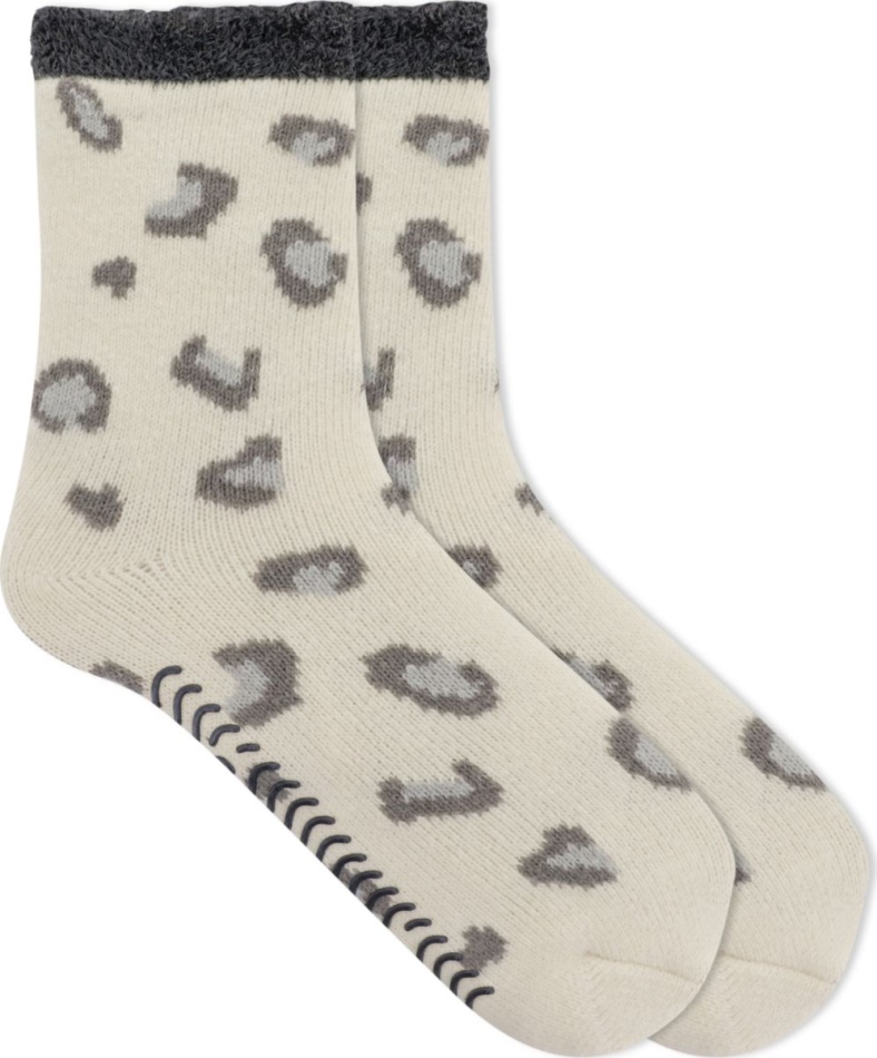 Leopard Cabin Cozy Sock Sperry Ivory