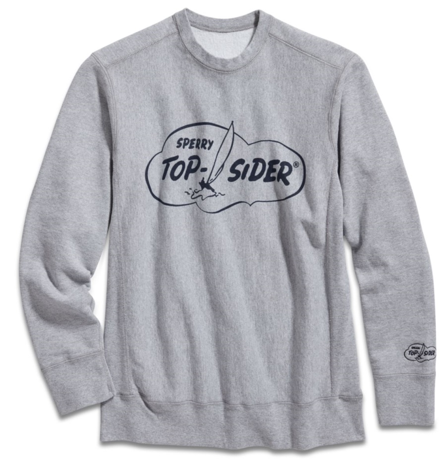 Made in USA Cloud Crew Neck Sweatshirt Grey Sperry