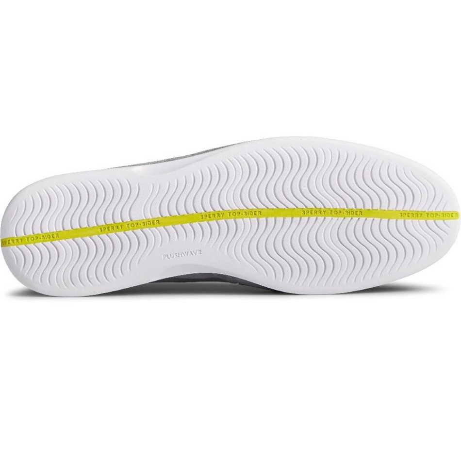 Male Gold Cabo Plushwave Lace Shoes Sperry Grey