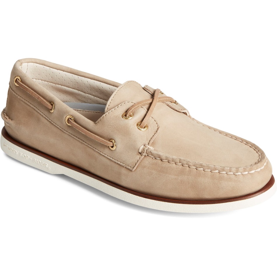 Men\s A/O 2-Eye Boat shoe Cream Sperry