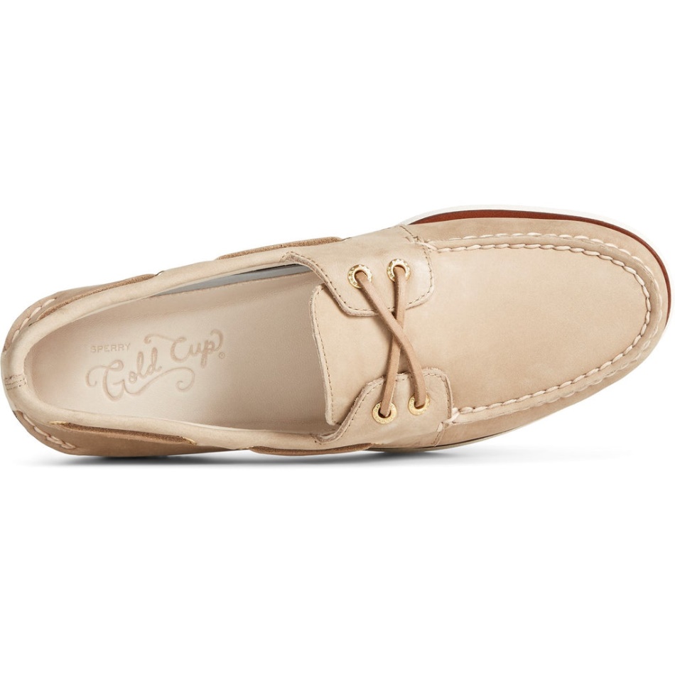 Men\s A/O 2-Eye Boat shoe Cream Sperry