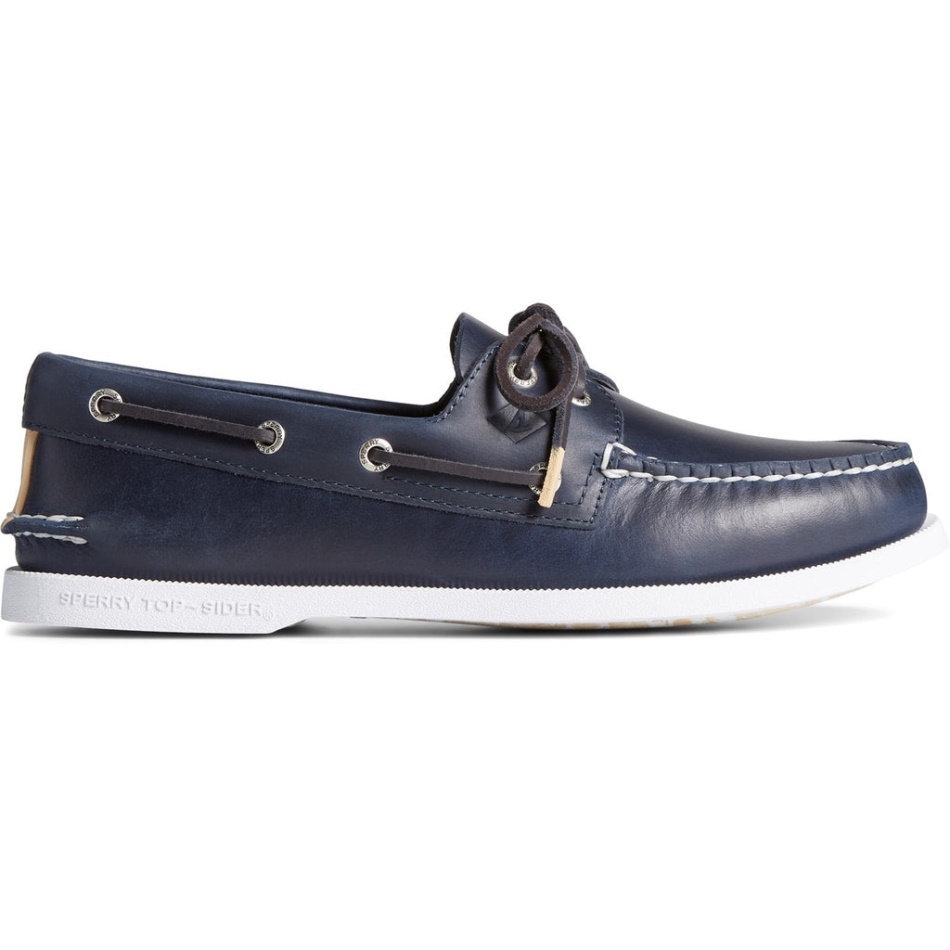 Mens Authentic Original 2-Eye Pullup Sperry Navy