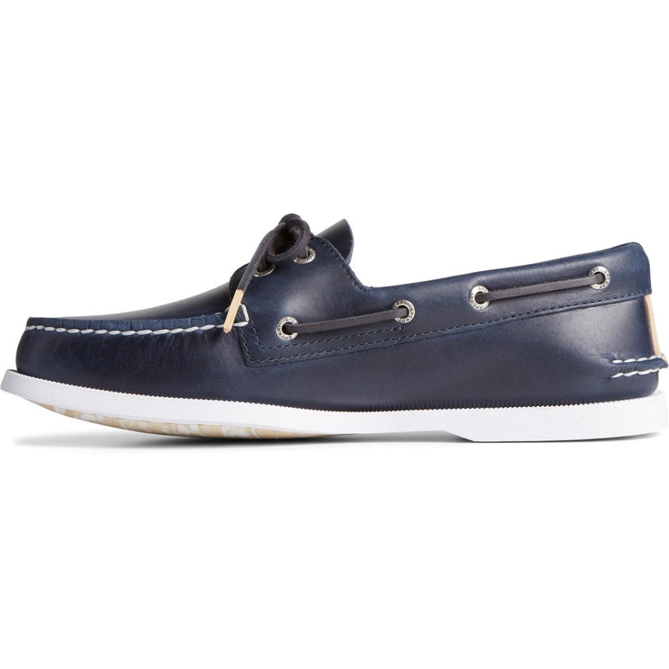 Men\s Authentic Original 2-Eye Pullup Sperry Navy