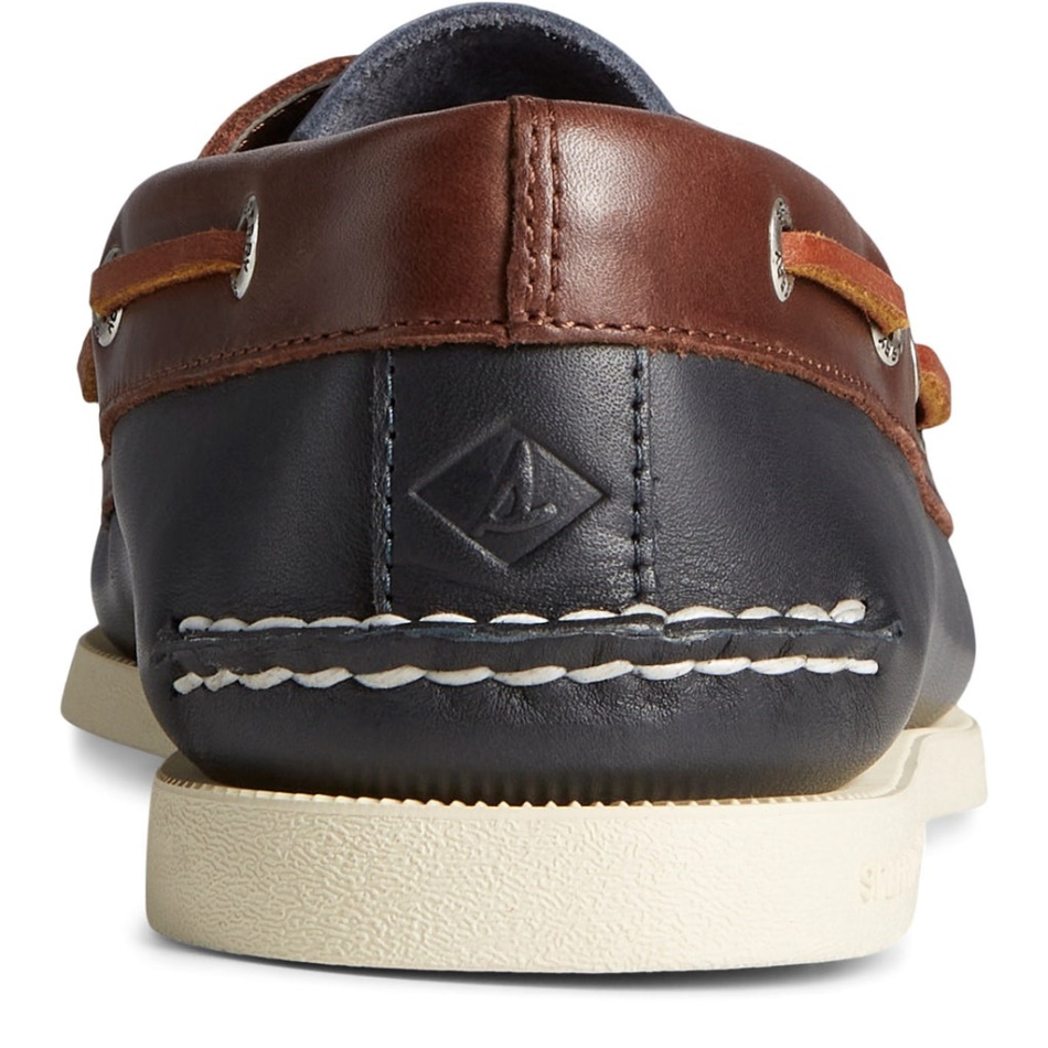 Men\s Authentic Original 2-Eye Tri-Tone Shoes Navy Sperry