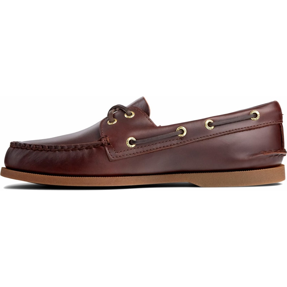 Men\s Authentic Original Leather Boat Shoe Amaretto Sperry