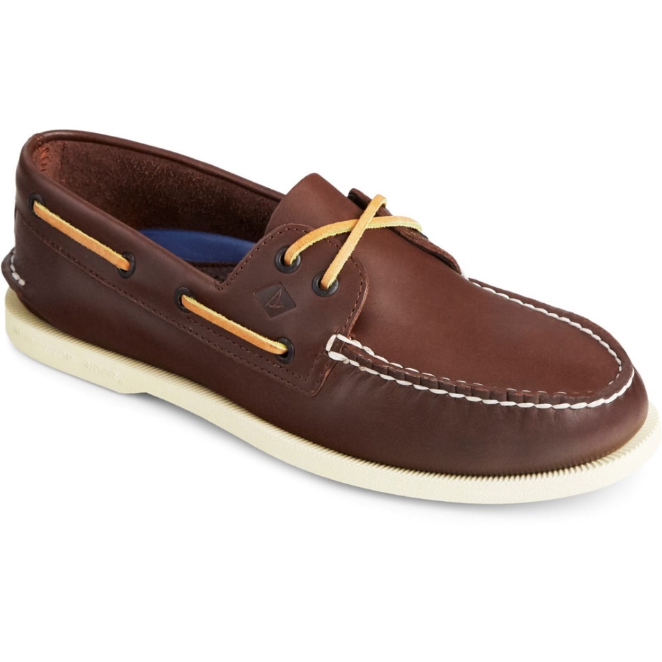 Men\s Authentic Original Leather Boat Shoe Sperry Brown