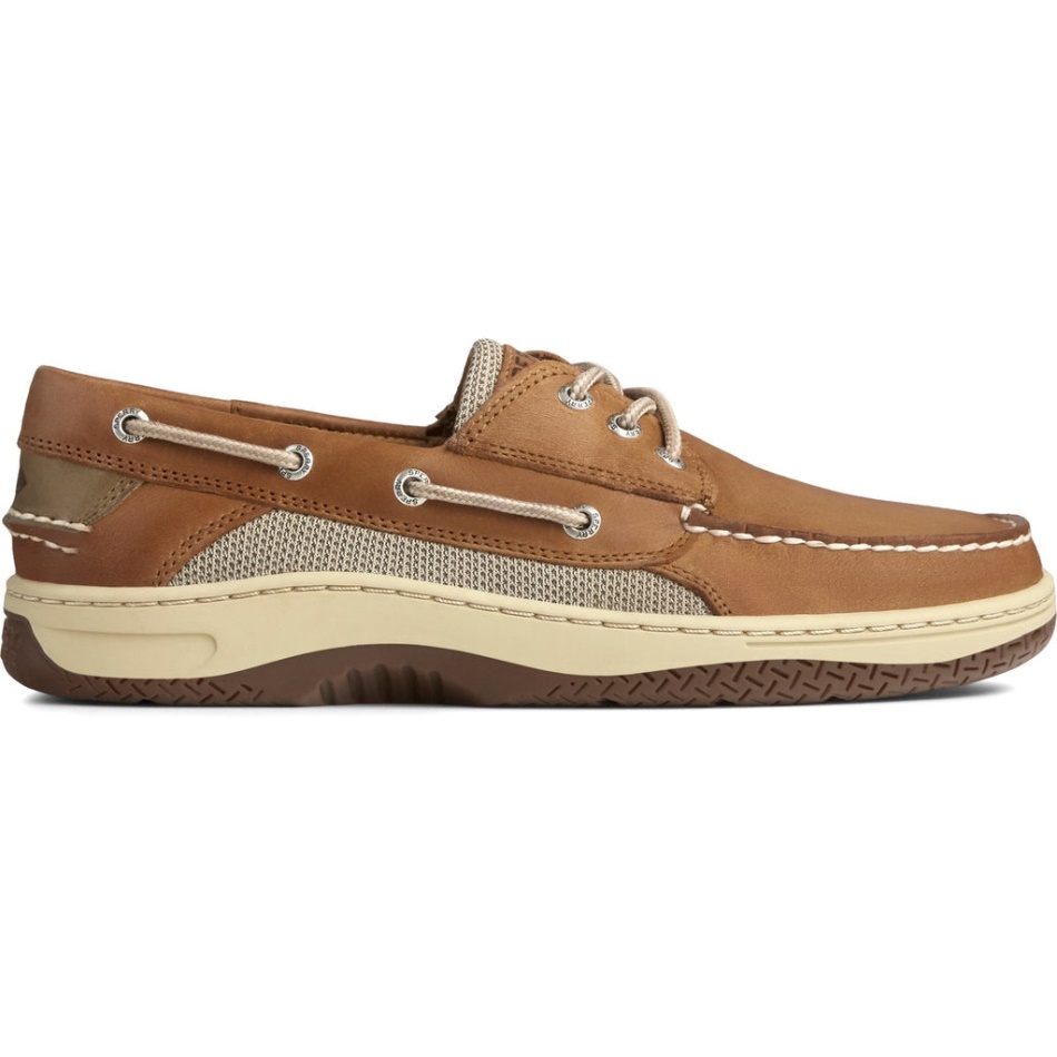 Mens Billfish 3-Eye Boat Shoe Dark Tan Sperry