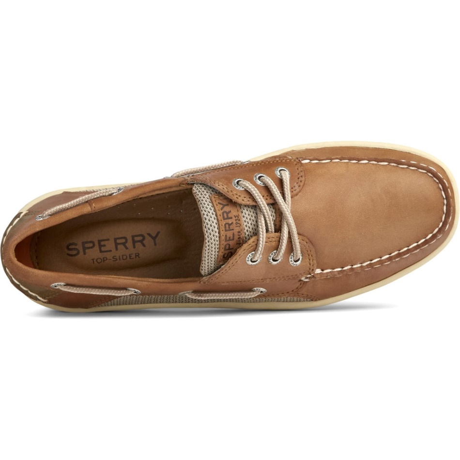 Men\s Billfish 3-Eye Boat Shoe Dark Tan Sperry