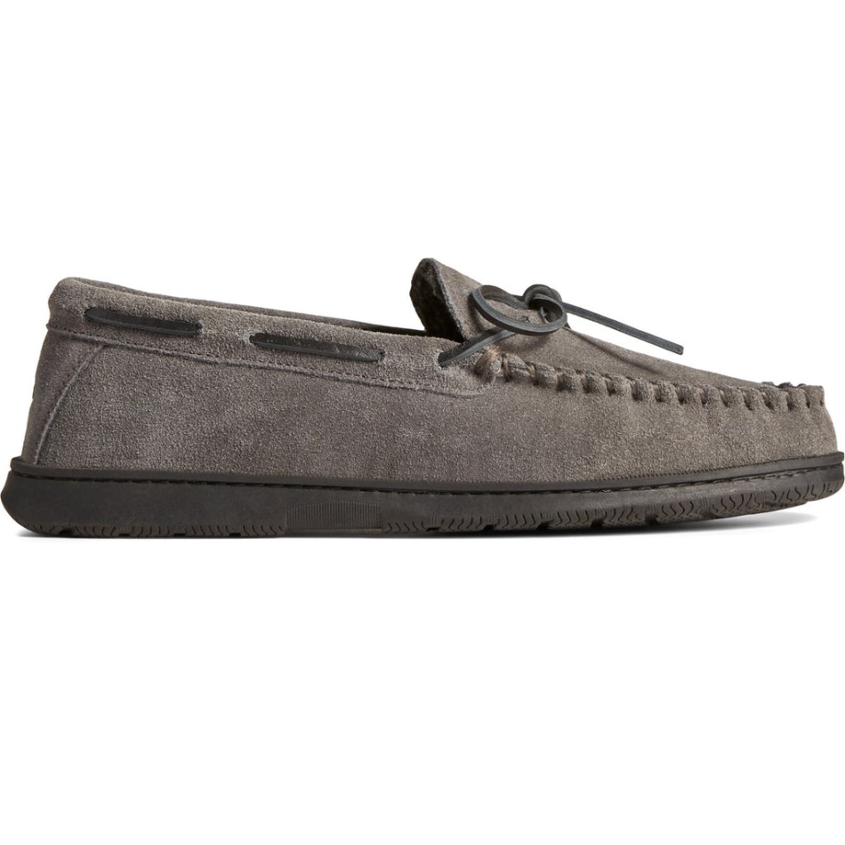 Mens Doyle Moccasin Slippers Charcoal Sperry