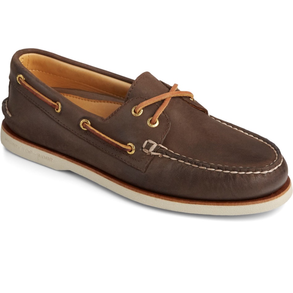 Men\s Gold Cup Authentic Original Boat Shoe Brown Sperry