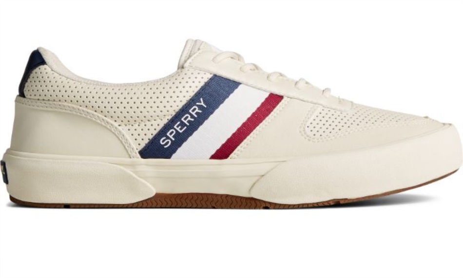 Men\s Halyard Retro Lace Up Tan Sperry