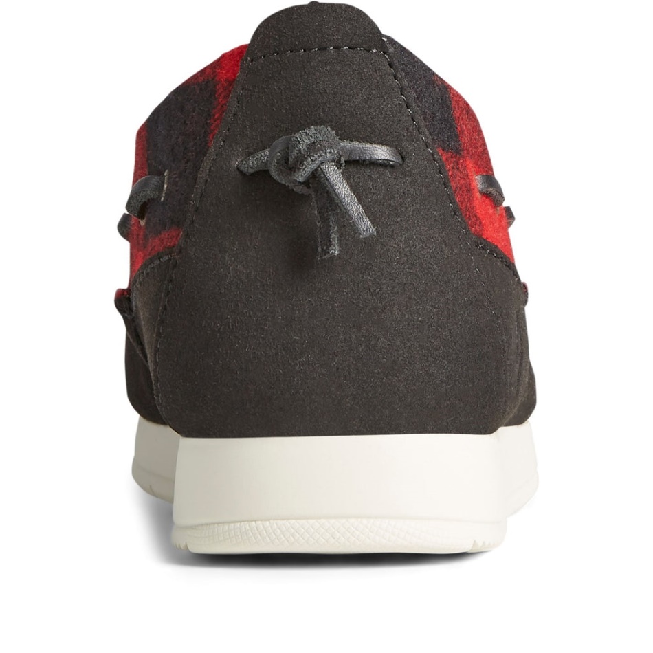 Men\s Moc-Sider Buffalo Check Shoes Red Sperry