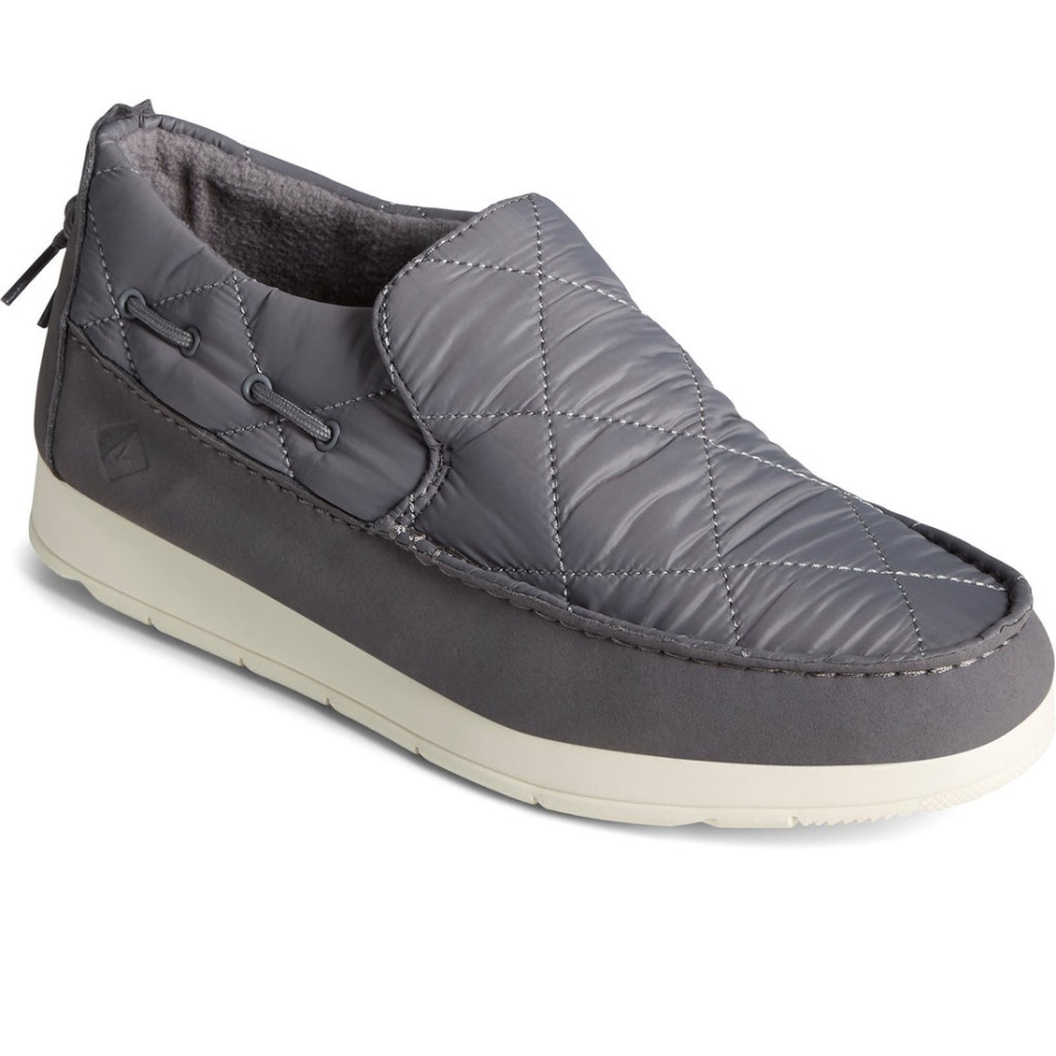 Men\s Moc-Sider Nylon Slip On Grey Sperry