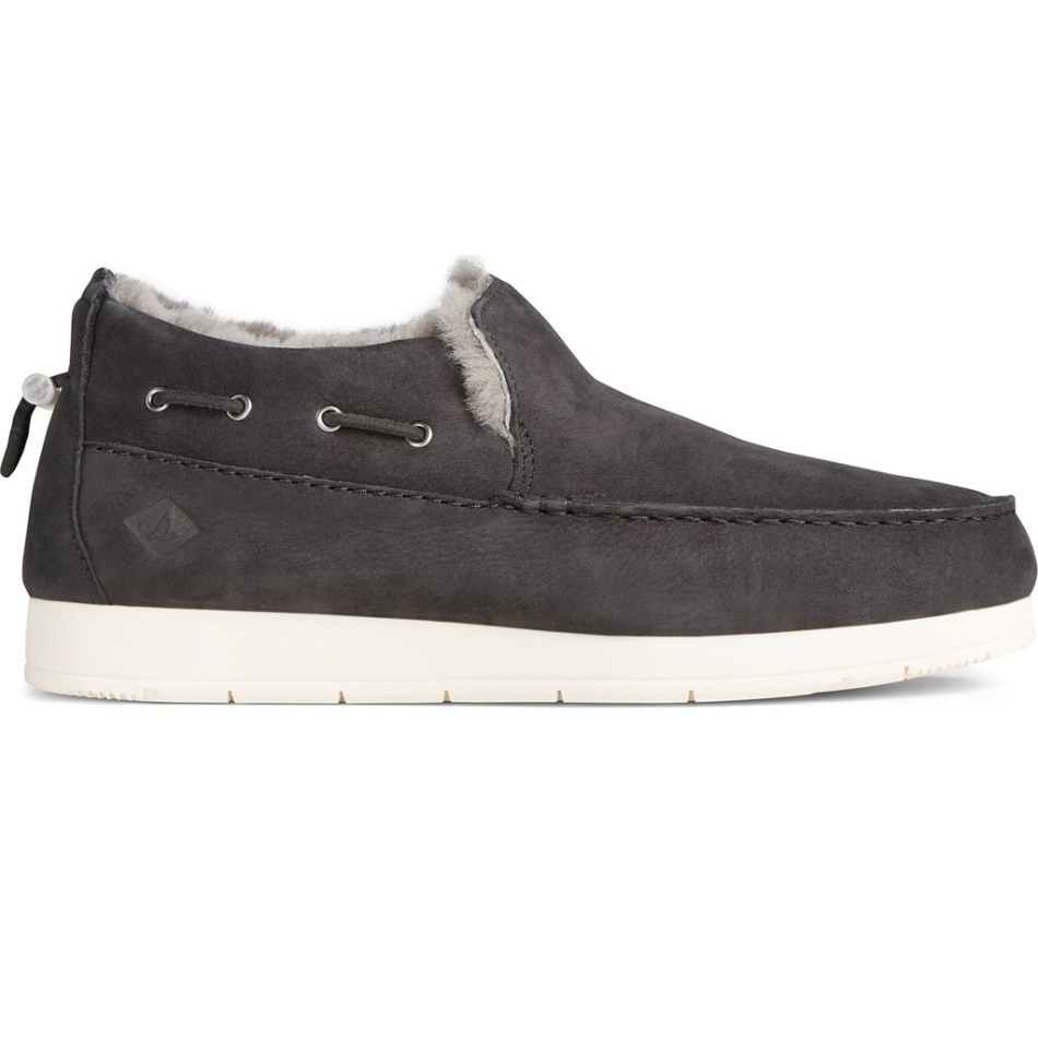 Mens Moc-Sider Winter Slip On Shoes Sperry Black